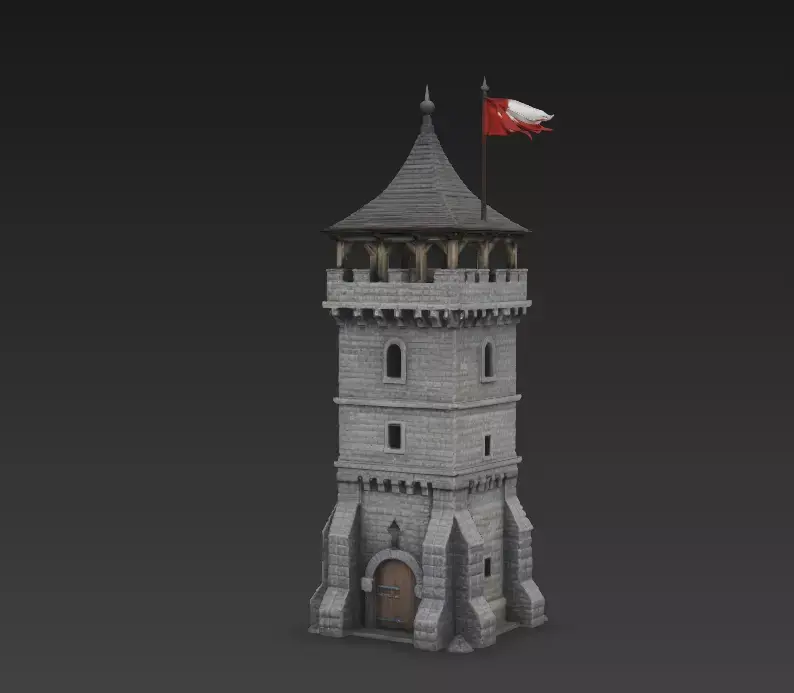Medieval Stone Watchtower  Realistic Photogrammetry 3D Model 3D model