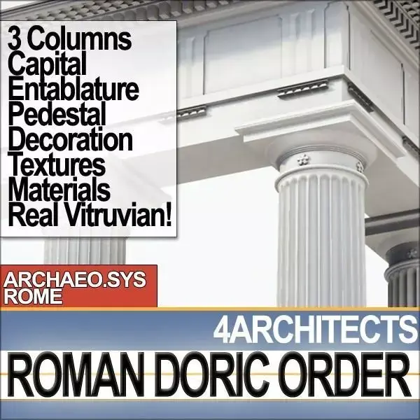 Roman Doric Order Elements 3D model