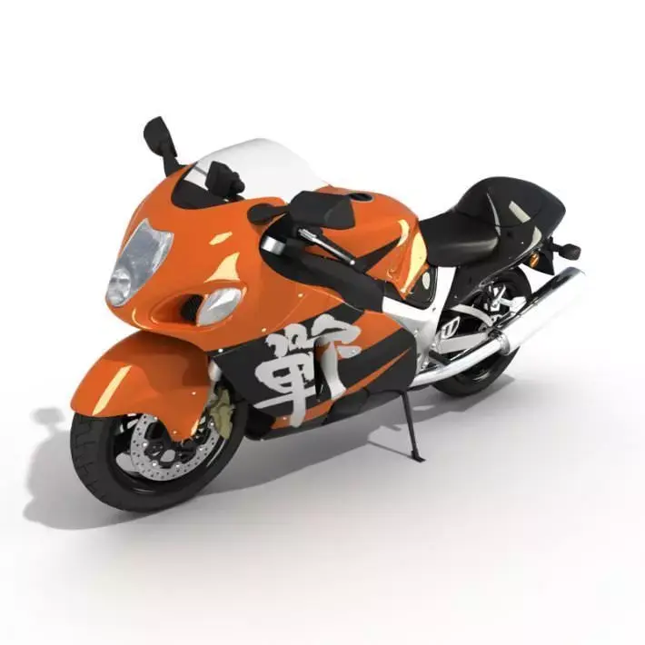 Orange Black Motorbike 3D model