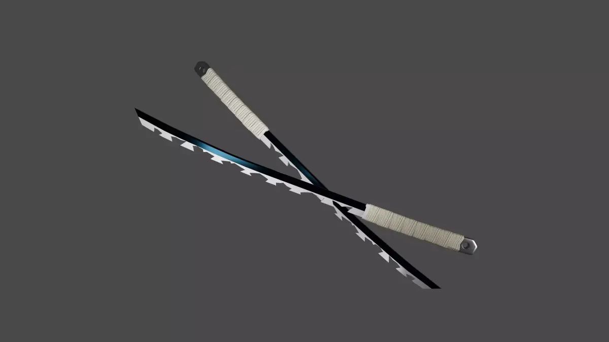 Inosuke Hashibira  Swords Demon Slayer Low-poly 3D model