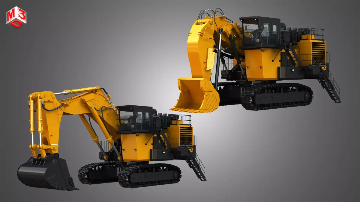 EX8000-6 - Mining Excavator and Shovel  2 in 1 3D Model Pack