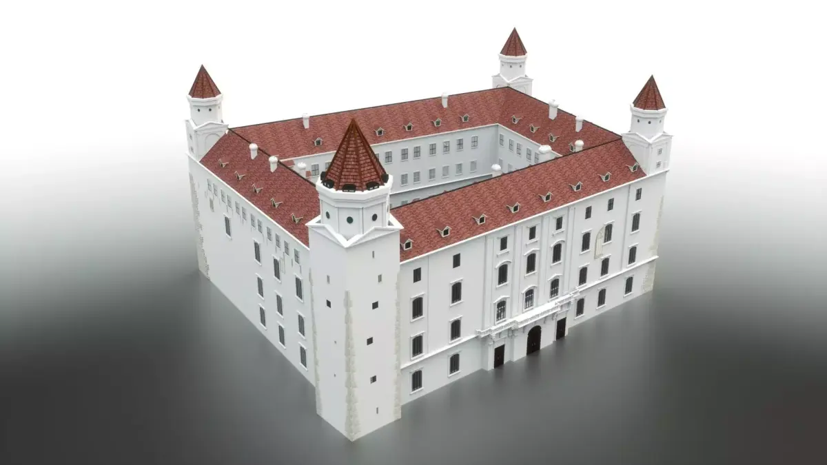 Bratislava castle  central palace- Slovakia 3D model