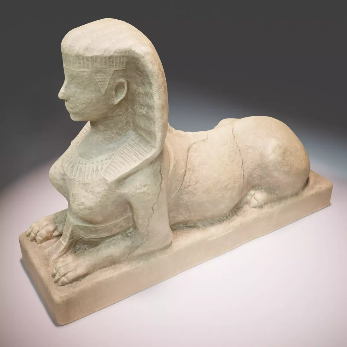 Egyptian sphinx sculpture Low-poly 3D model