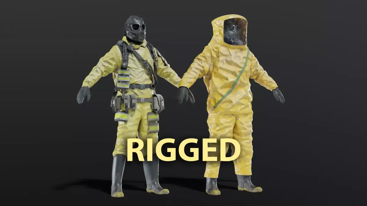 HAZMAT NBC Suit Rigged 3D model
