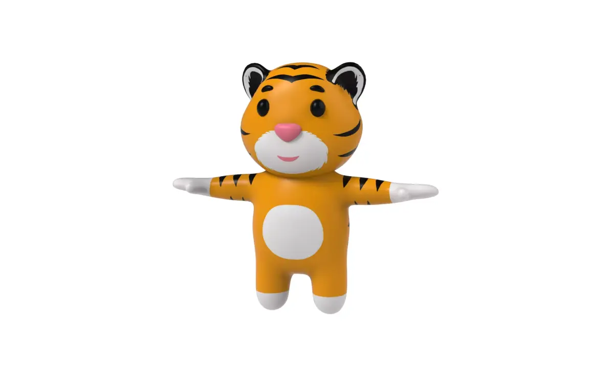 Character v001 Tiger Low-poly 3D model