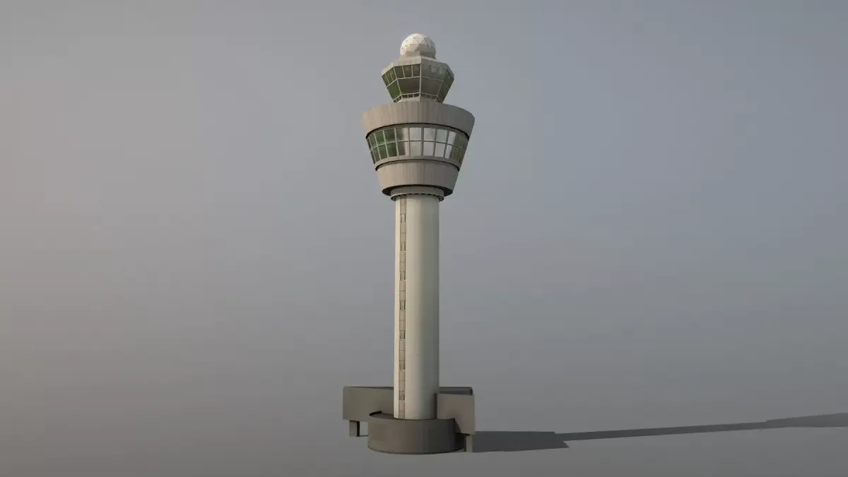 EHAM Control Tower Amsterdam Airport Schiphol Low-poly 3D model