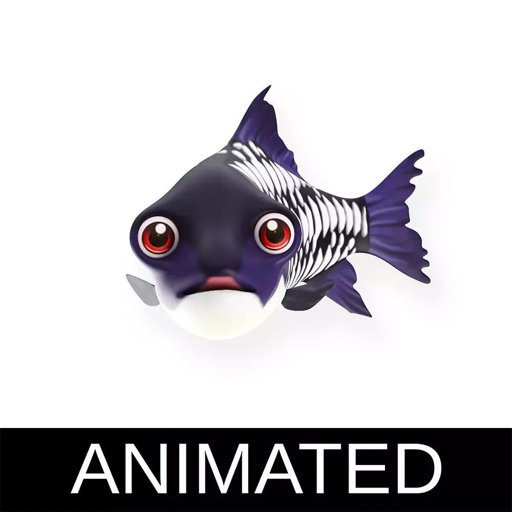 Giant Carp Fish Cartoon Animated Low-poly 3D model