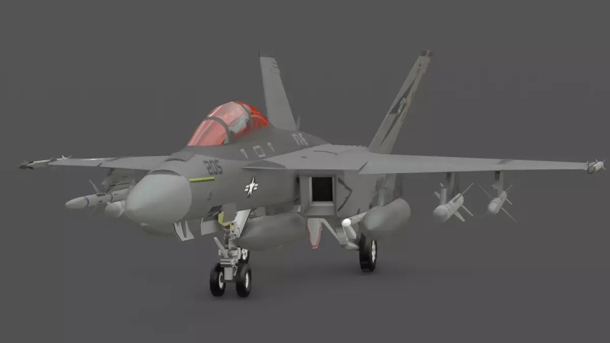 FA-18F Super Hornet 3D Model Low-poly 3D model