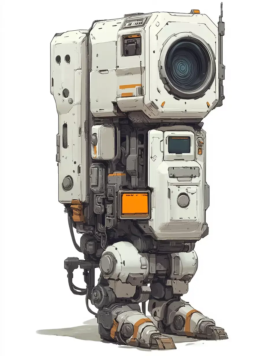 Scientific Android Mech with Scanner - Low Poly 3D Model 3D model
