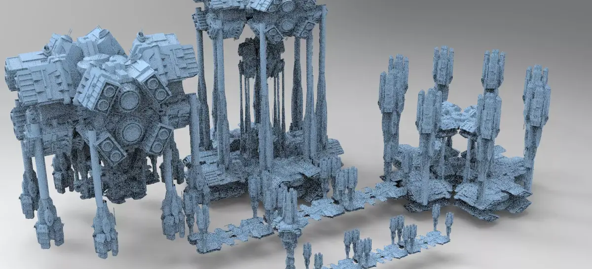 Dark Elven Sci-Fi City 1 Base 3D model