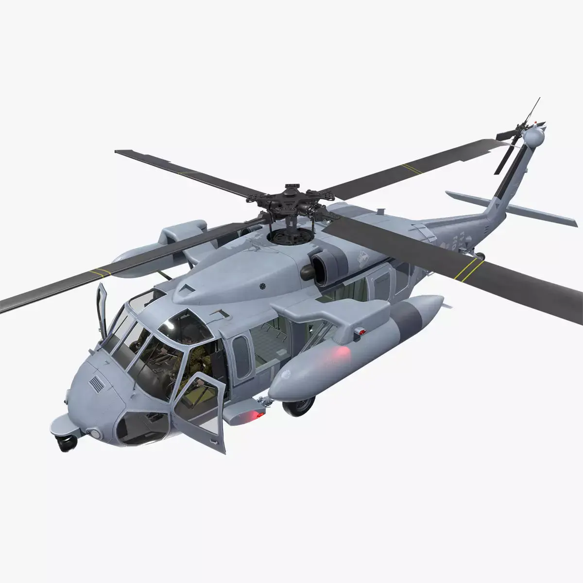 UH-60 Black Hawk South Korea Air Force Complex Animation Low-poly 3D model