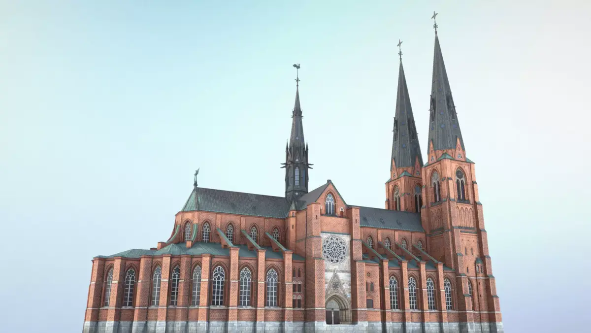 Arlanda Uppsala Cathedral Low-poly 3D model