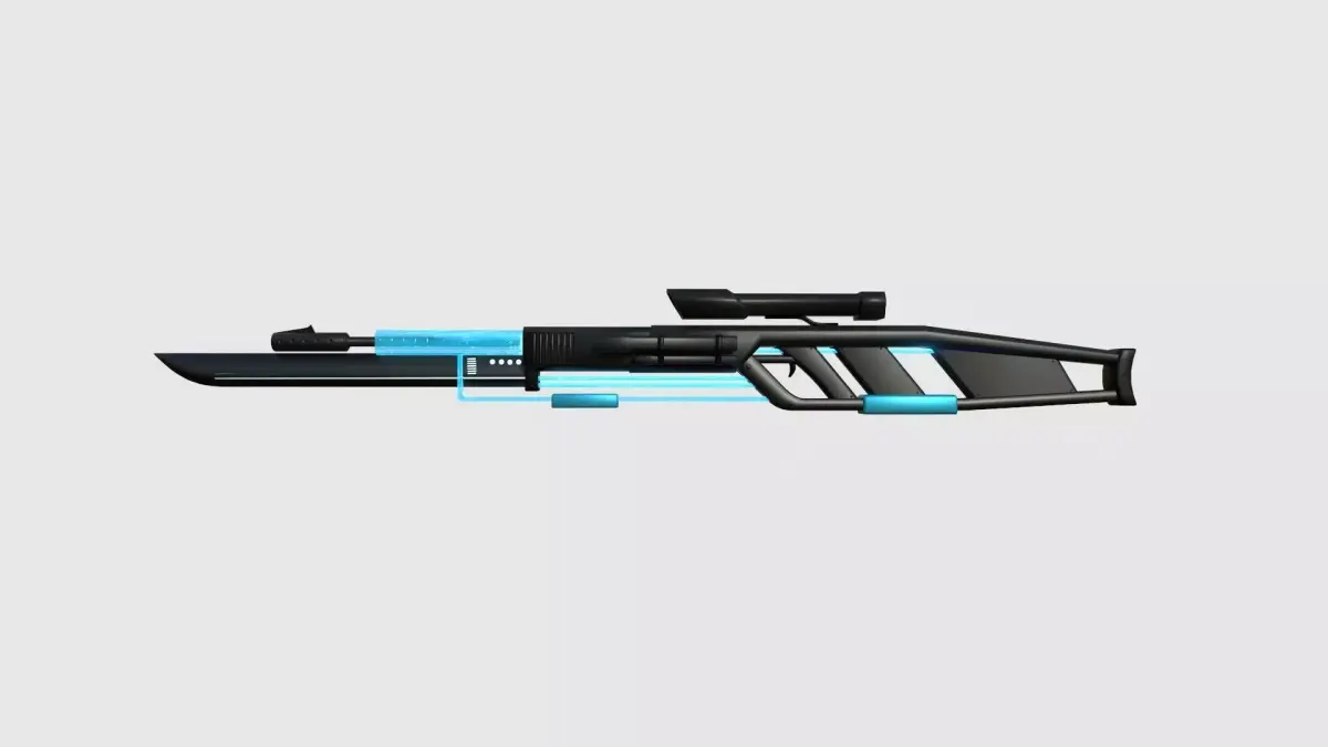 SciFi Sniper Gunblade A03 Full Black - Fiction Weaponry Low-poly 3D model