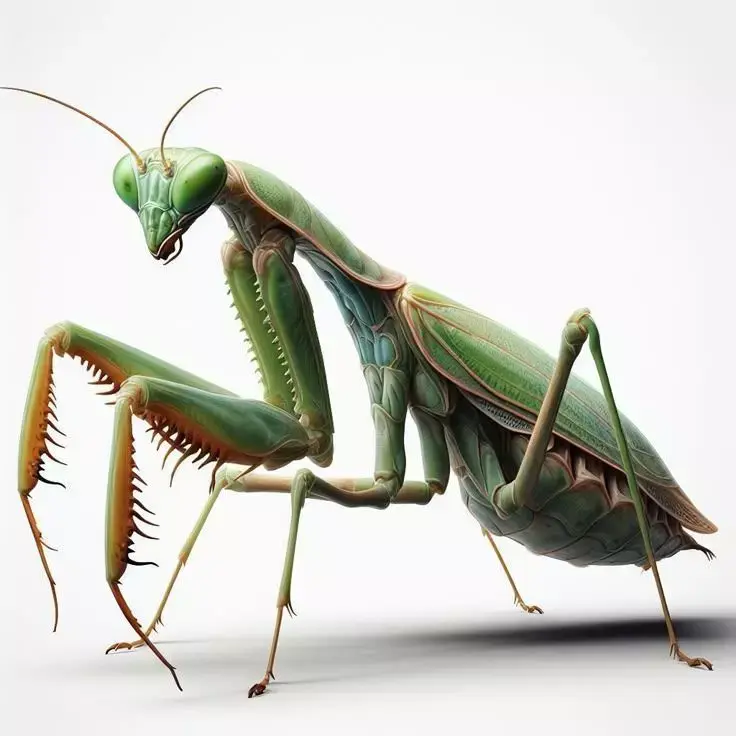Realistic Praying Mantis 3D Detailed Insect Green Exoskeleton Low-poly 3D model
