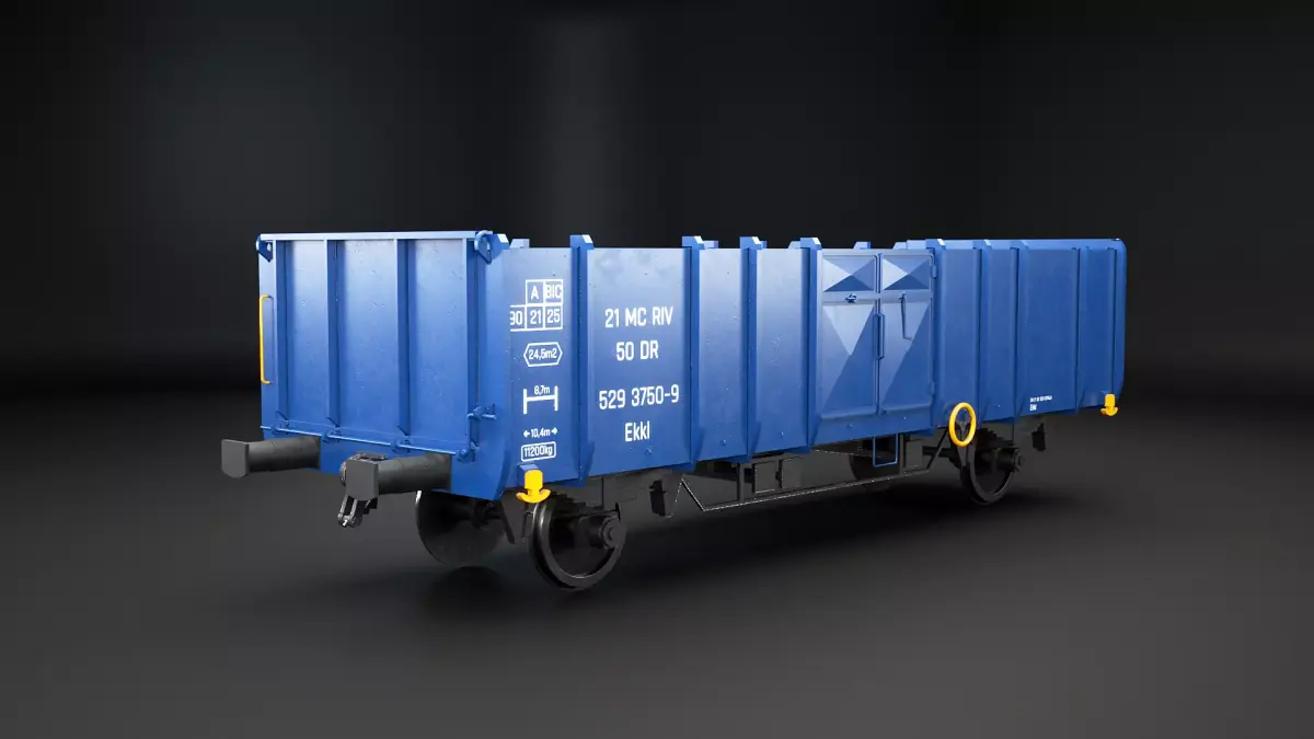 Coal Railcar Ekkl Low-poly 3D model
