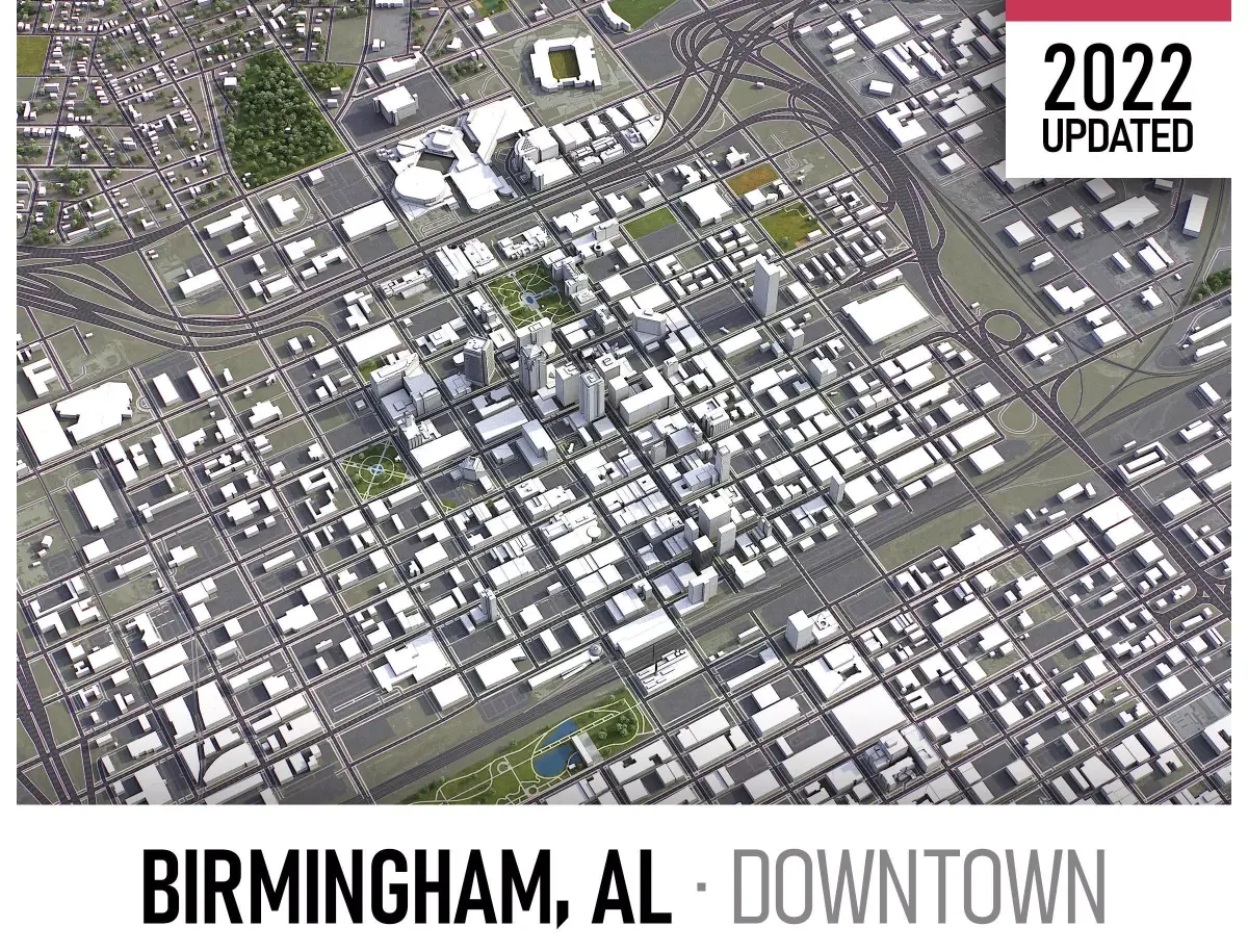 Birmingham Low-poly 3D model