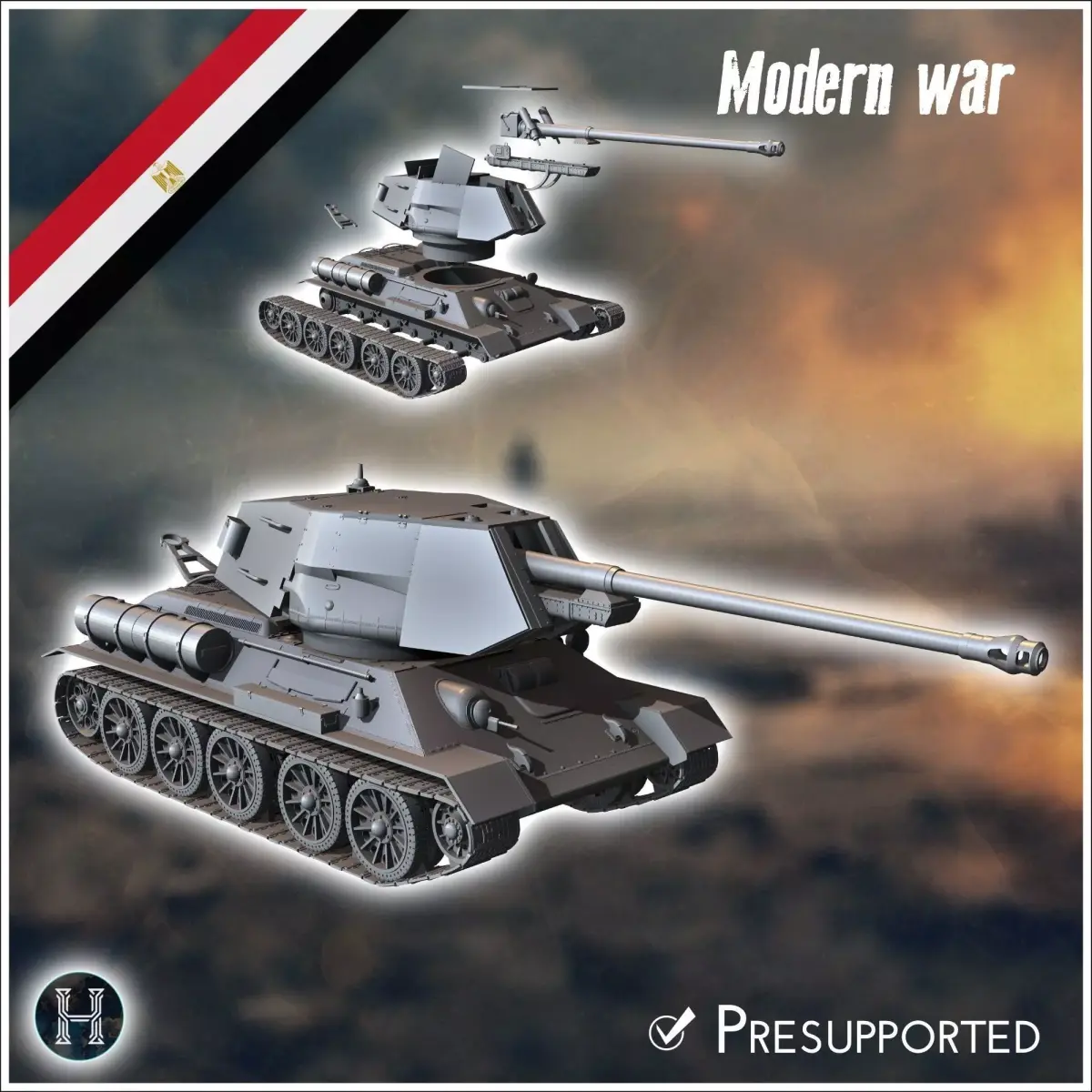 T100 100mm tank destroyer - Egypt Egyptian Cold War Africa Arabi 3D print model