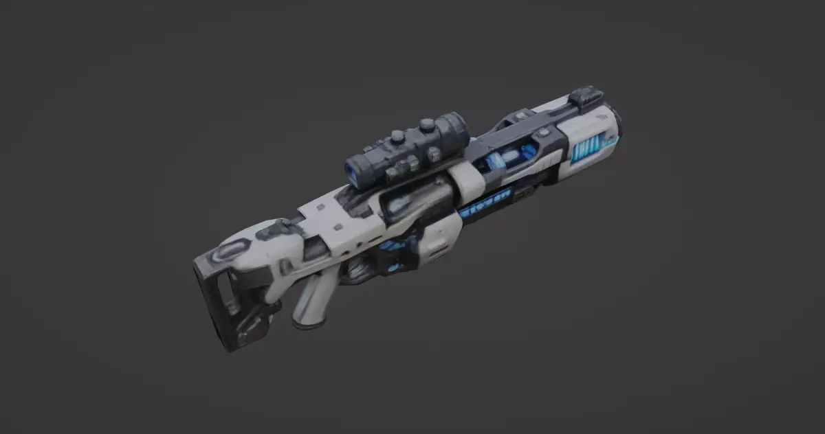 Sci-Fi Energy Rifle with Advanced Scope  3D model