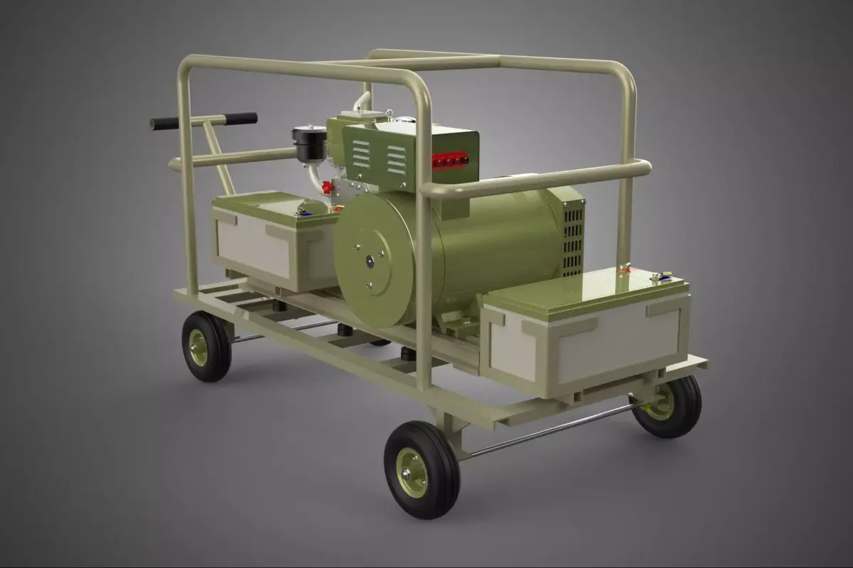 DESERT MILITARY ARMY DIESEL POWER GENERATOR SET GENSET ARID TAN 3D model
