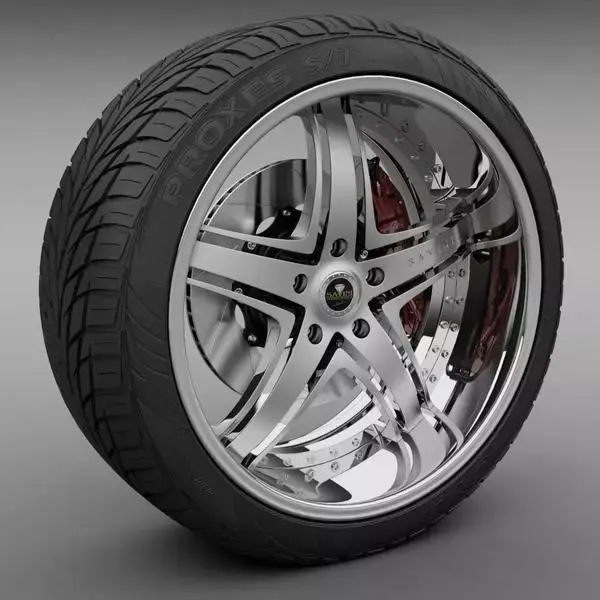 Savini Forged SV-8S Wheel and Tire 3D model