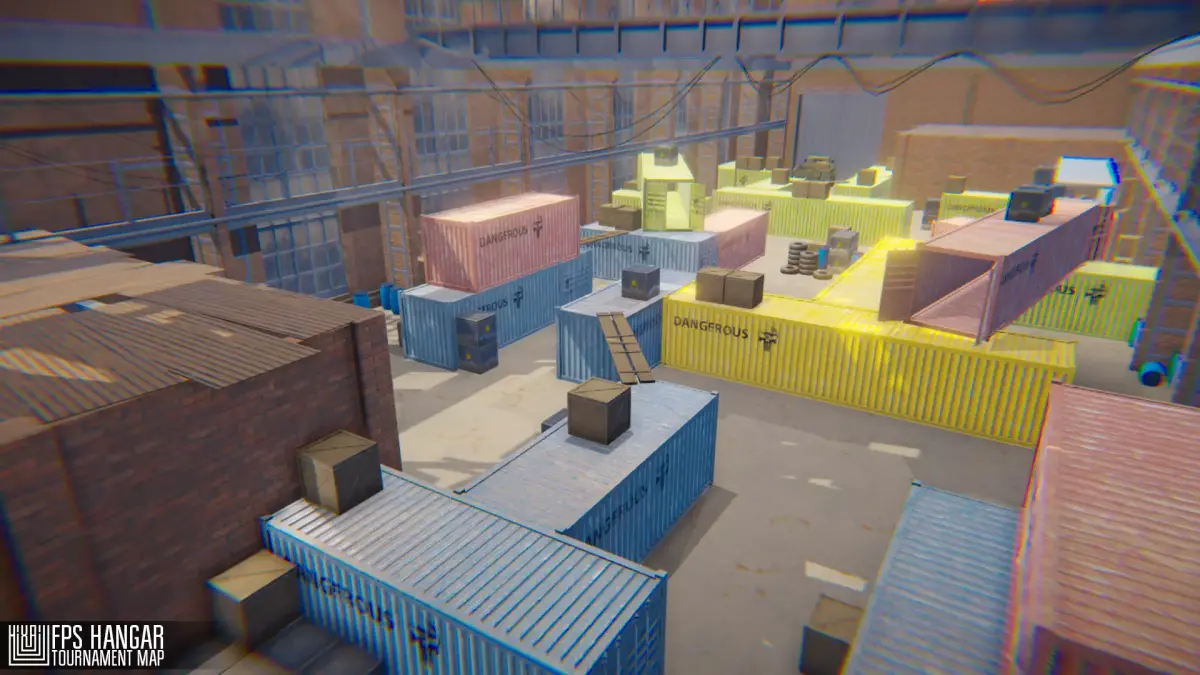 Angar - tournament map Low-poly 3D model