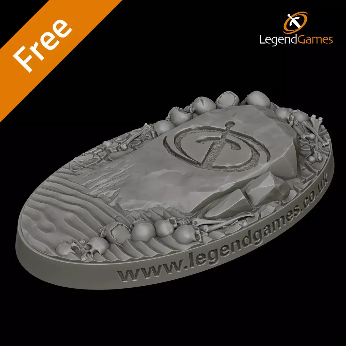 LegendGames 60x35mm Logo Rock Base FREE Free 3D print model