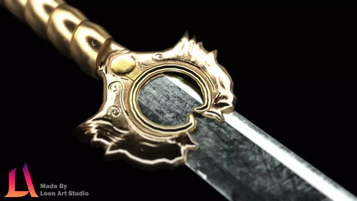 PBR - Big Sword Game-Ready Low-poly 3D model