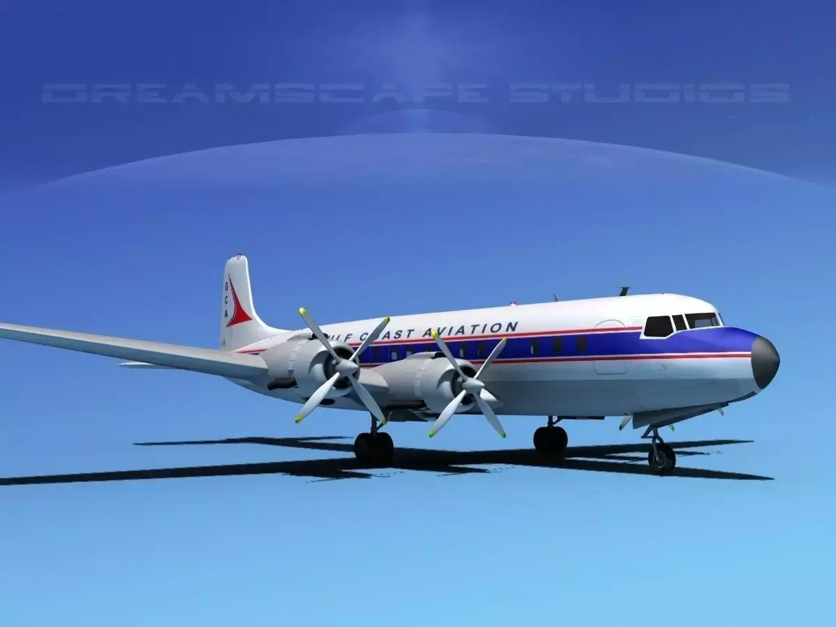 Douglas DC-7C Gulf Coast 3D model