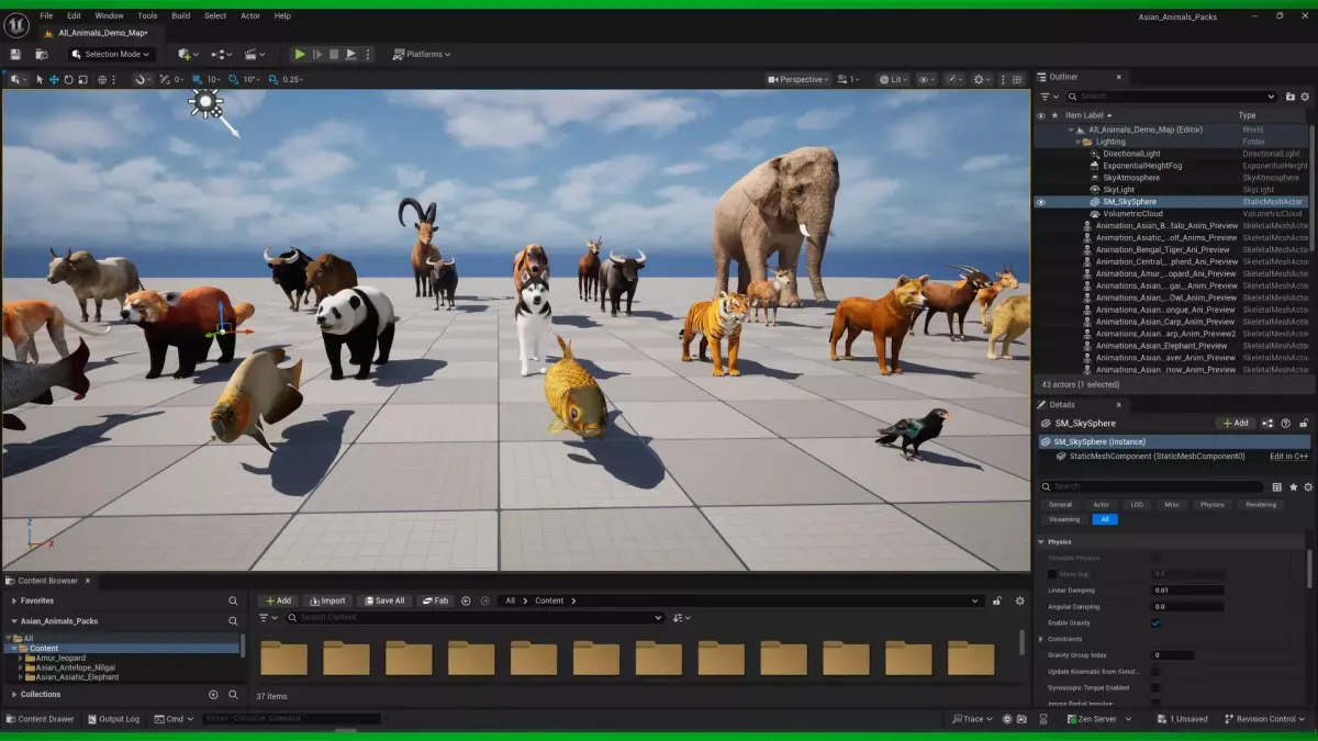 Asian Animals Pack Bundle Low-poly 3D model