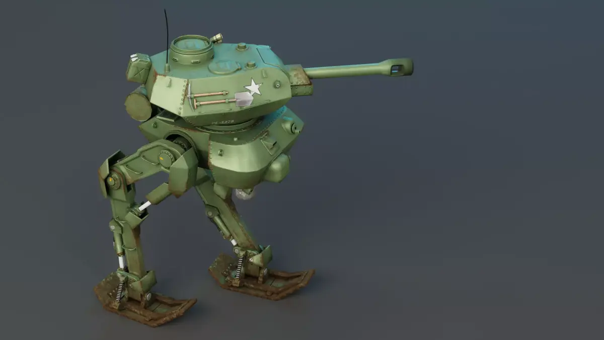 Tank Mech Low-poly 3D model