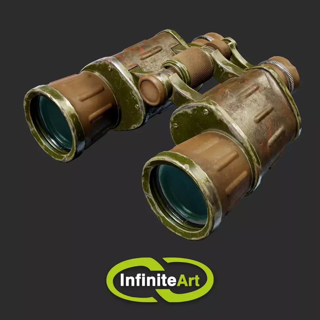 Binoculars Low-poly 3D model 4