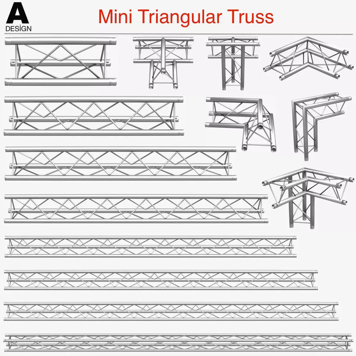 Mini Triangular Truss 009 3D print model