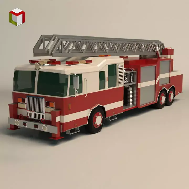 Low Poly Fire Truck Low-poly 3D model