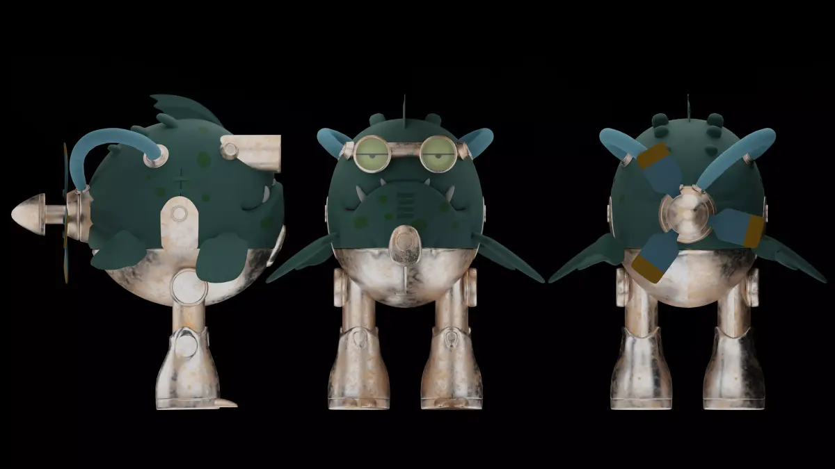 Piranha Prototype The Cybernetic Swim Low-poly 3D model
