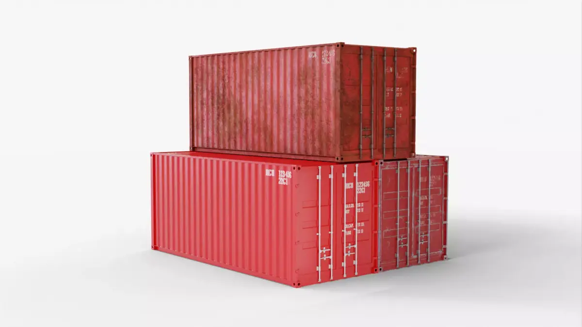 20Ft Cargo Containers - Red 3D Model Pack