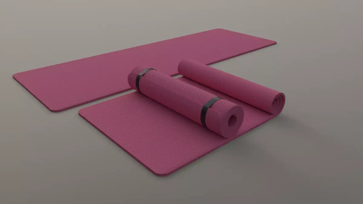 PBR Yoga Mat - Pink Low-poly 3D model