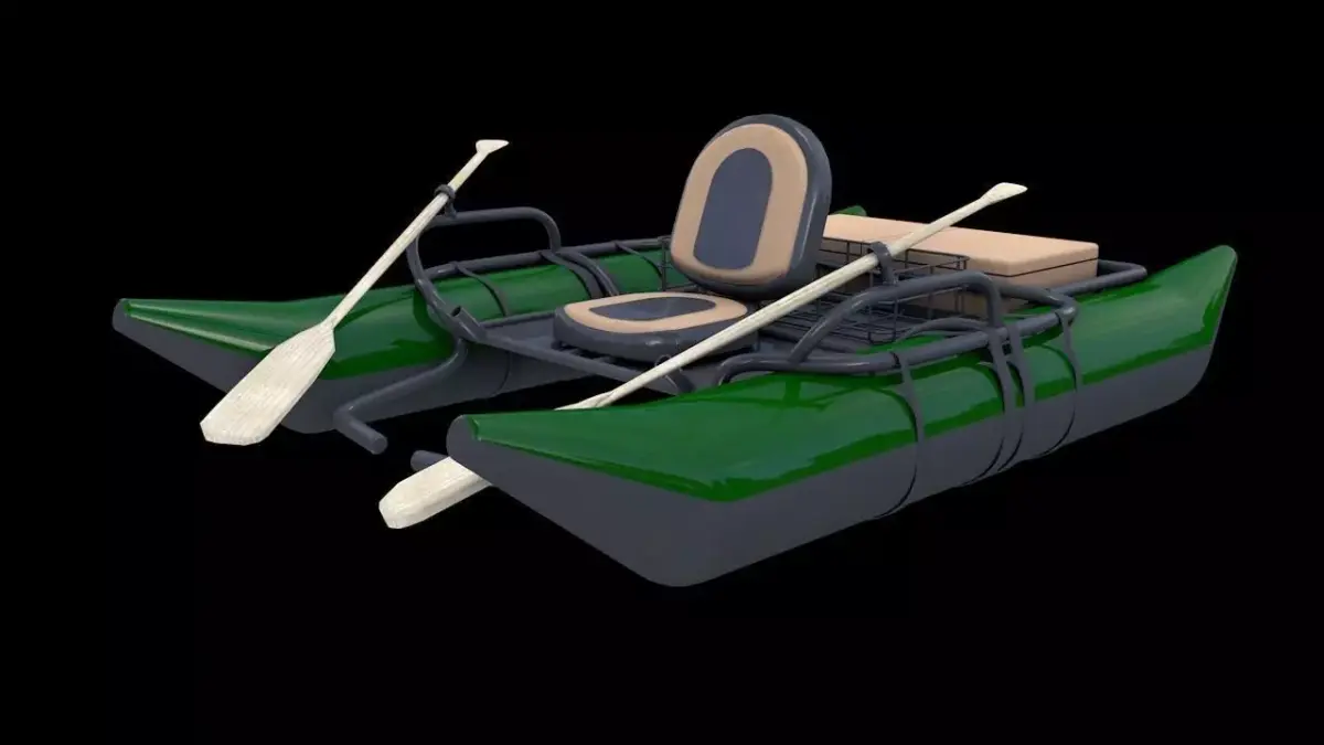 River Fishing Pontoon  Low-poly 3D model