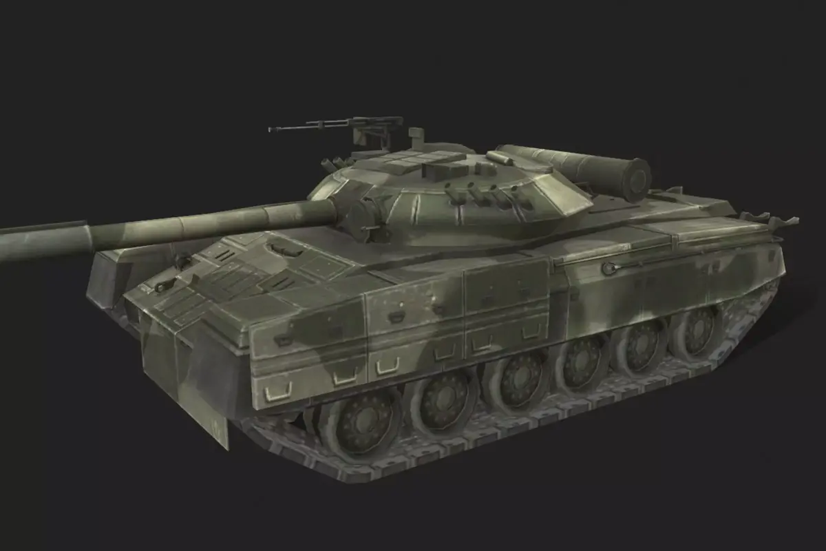 Tank T-80 Low-poly 3D model