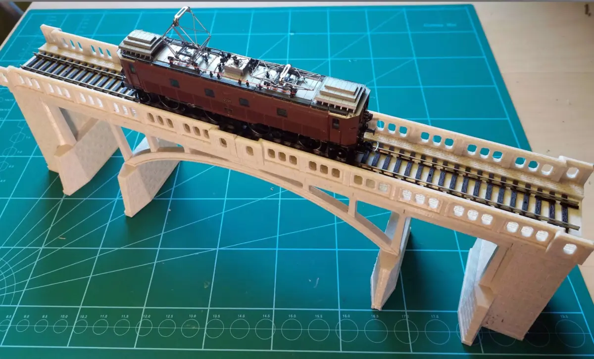 Concrete Single Track Railway Bridge 1-87 FDM 3D print model