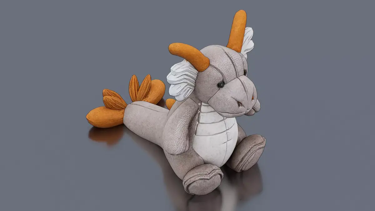 Dragon Plush Low-poly 3D model
