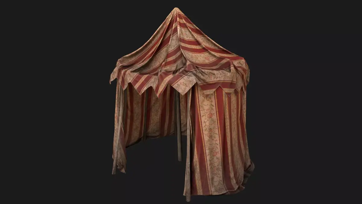Medieval Fair Tent Market Stall  Low-poly 3D model