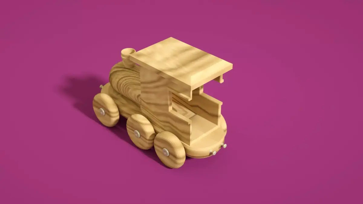 Train kids toy Low-poly 3D model