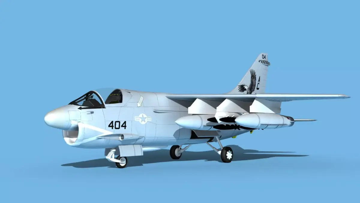 Chance Vought A-7C Corsair II V29 USN 3D model