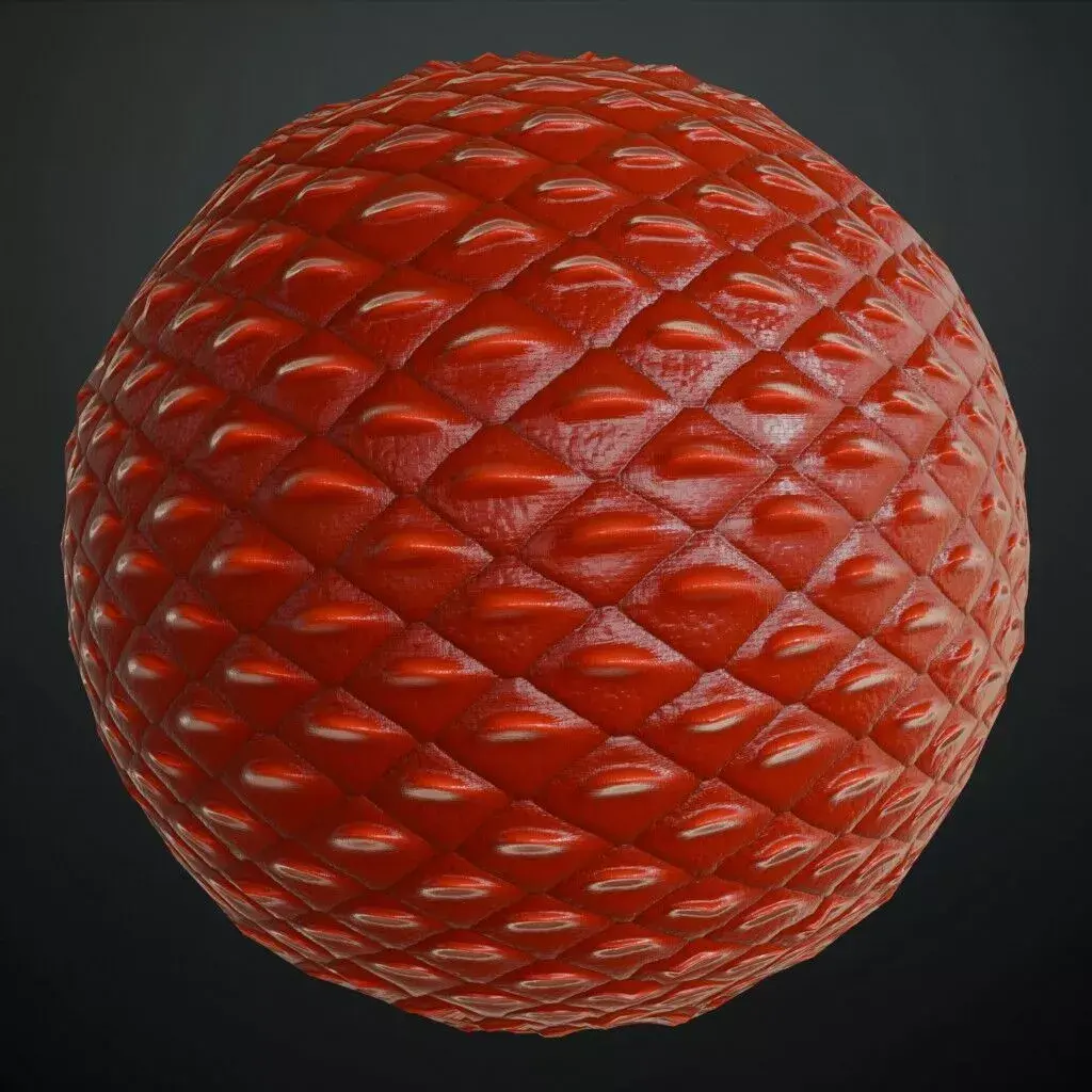 Red Reptile Lizard Scales Dragon Hide Material PBR Seamless Texture