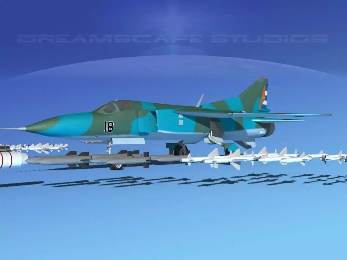 Mig-23 Fighter V27 Cuba 3D model