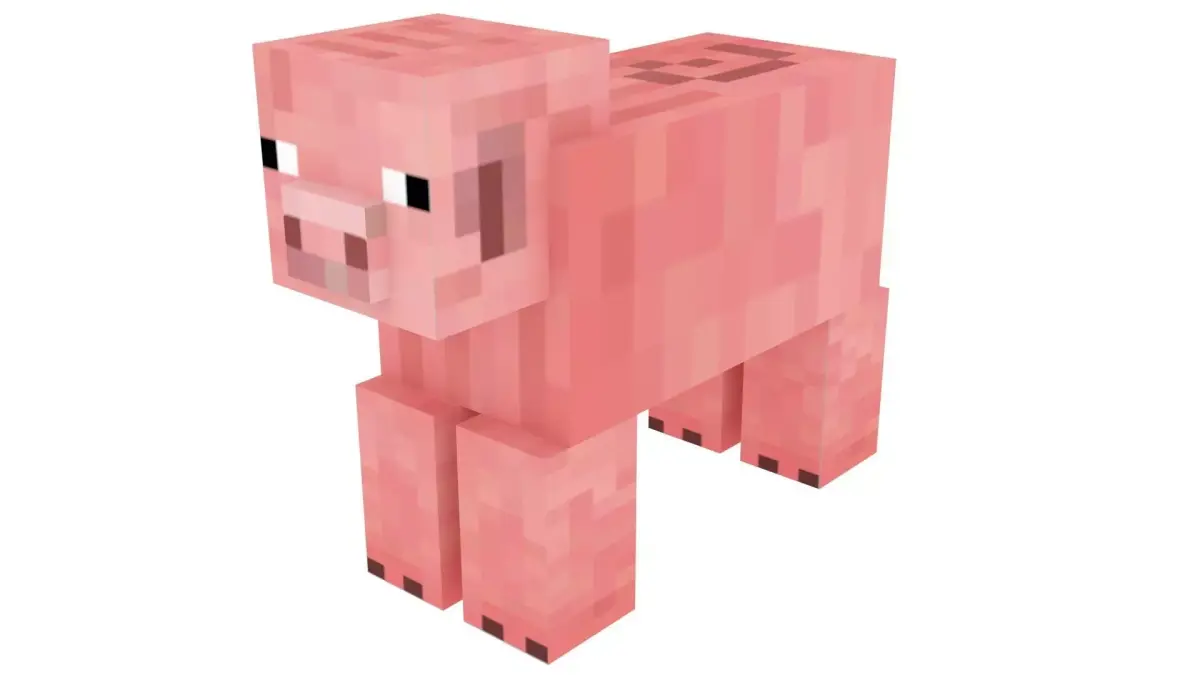 Walking Minecraft Pig 3D model