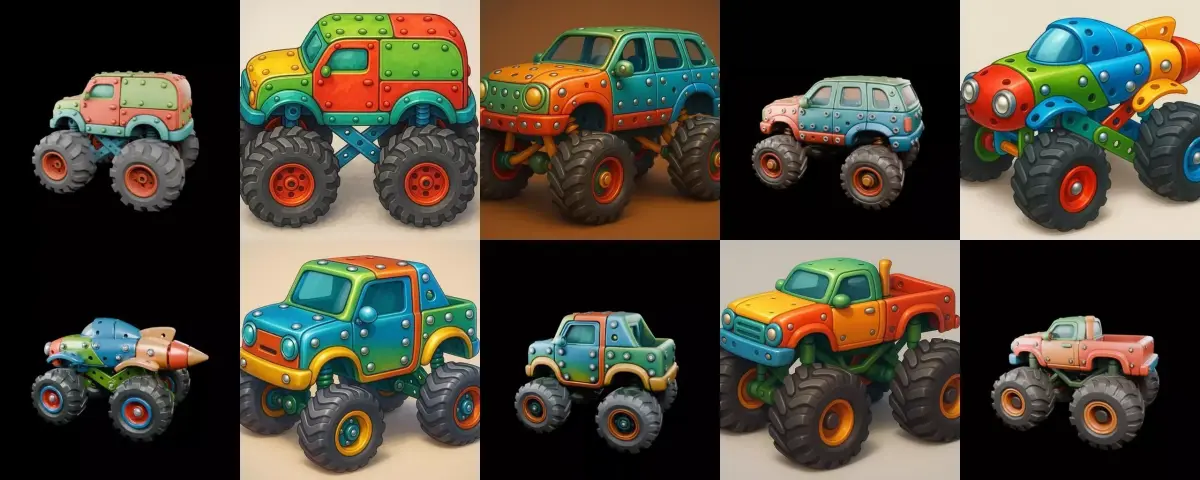 Monster Truck bundle 12 pack 100 glb 3D model