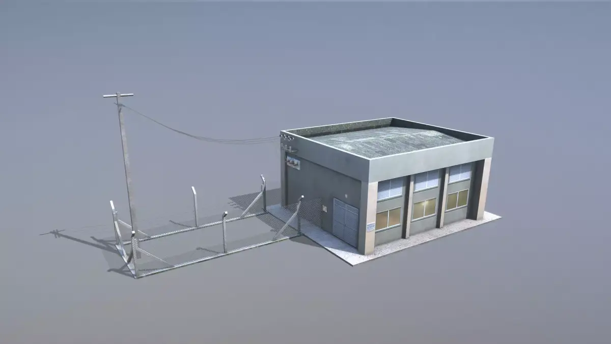 MilitaryBase PortoVelho PowerStation Low-poly 3D model