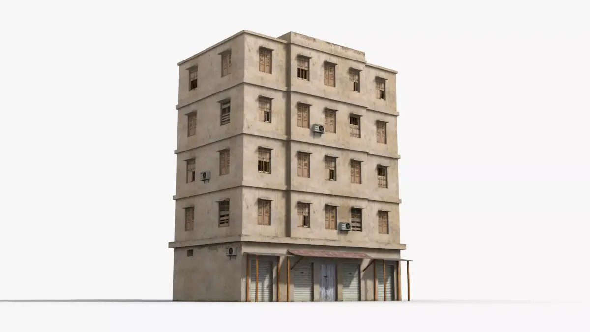 Arab Middle East Building x6 Low-poly 3D model