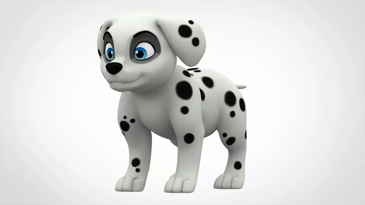 Dalmatian Puppy Low-poly 3D model
